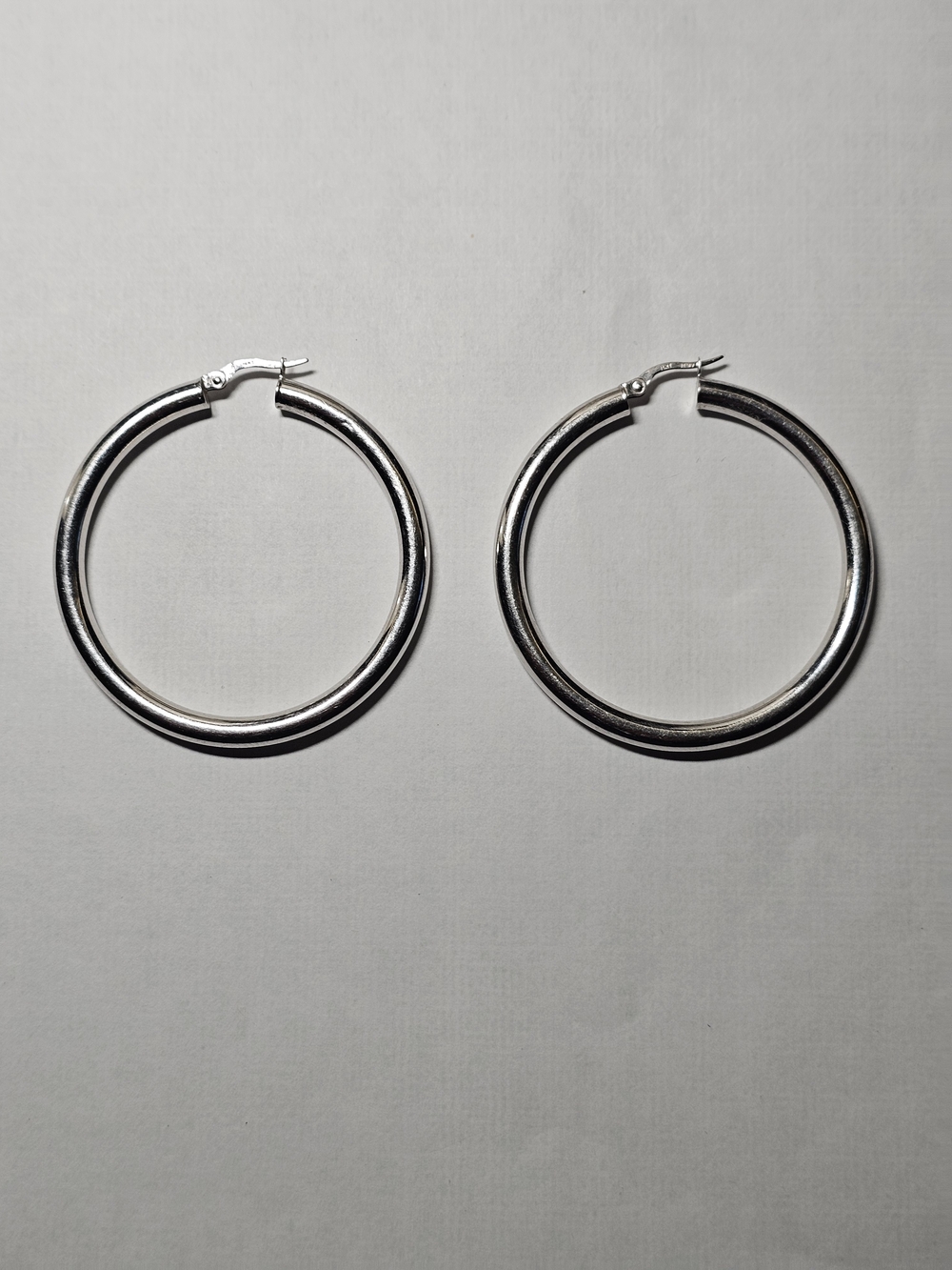 14k Gold Hoop Earrings - White Gold